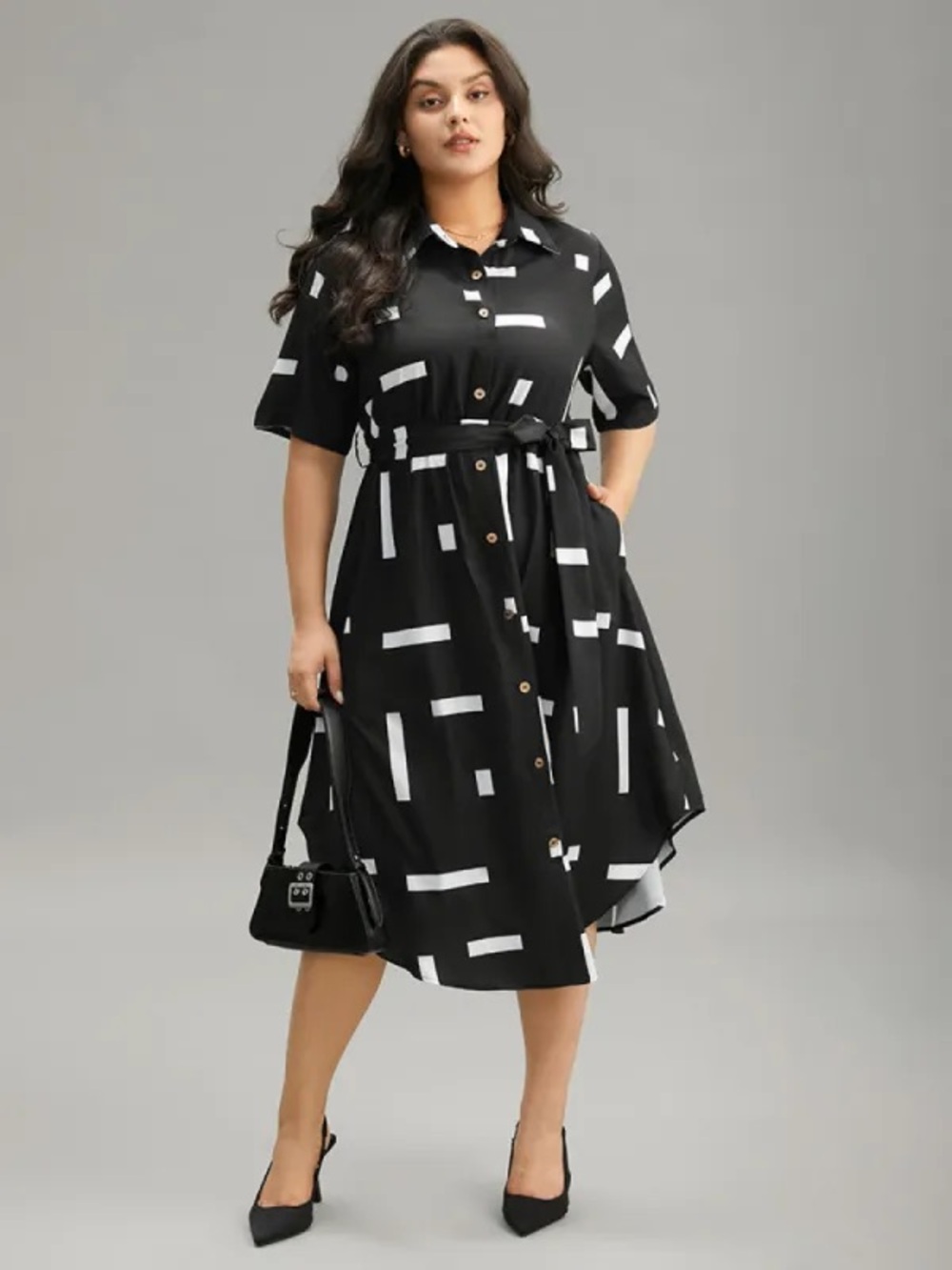 NWT bloomchic 28 navy Geometric Dress